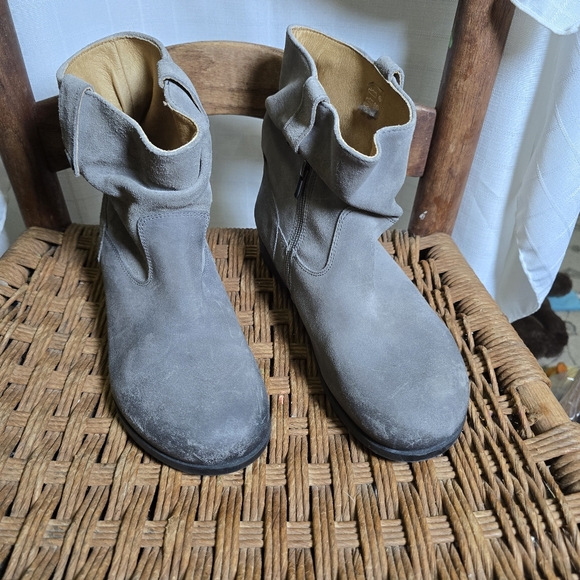 Birkenstock Sarina Gray Waxed Suede Womens Ankle Boots‎ 39L - Picture 1 of 8